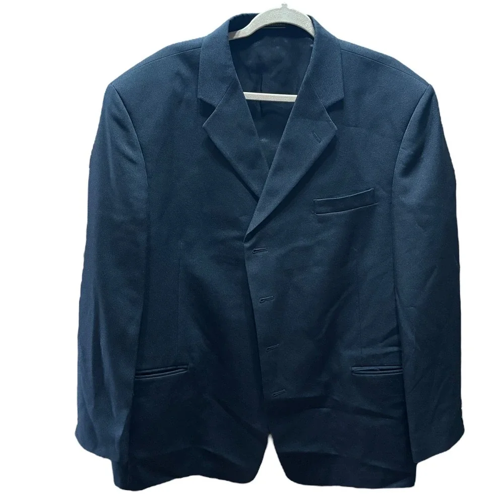 Falcone Men's 46 REG Black Polyester‎ Blazer Jacket Formal Suit Coat